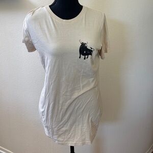 Beige whimsical Bull shirt XL